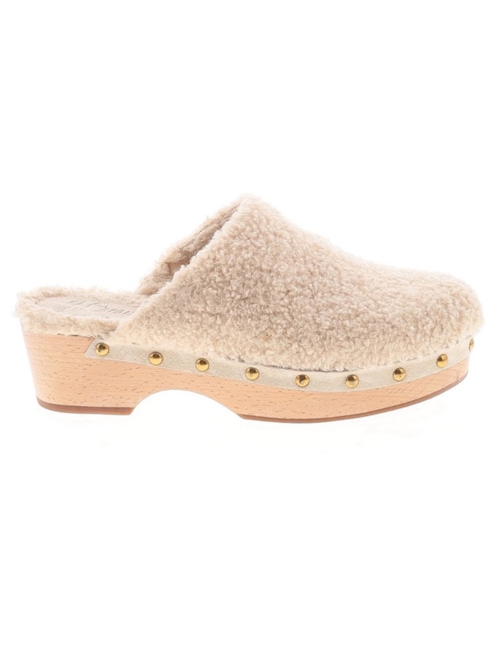 J.Crew Sherpa Studded Clogs | Cream | Size 9